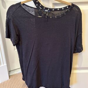 Paige Black Women's Top with Studded Detail